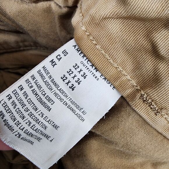 American Eagle Pants Men’s 32x34 Next Level Flex Original Straight Chino Brown - Picture 10 of 11